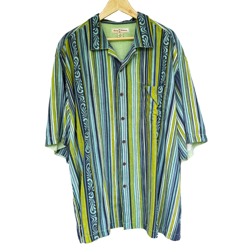 Tommy Bahama Men's Silk Camp Shirt 3XB 3X Big Aloha Hawaiian Loop Collar